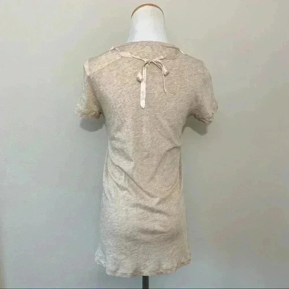 NWT J Crew light weight tan tee with bead and ribbon detail - Picture 4 of 8